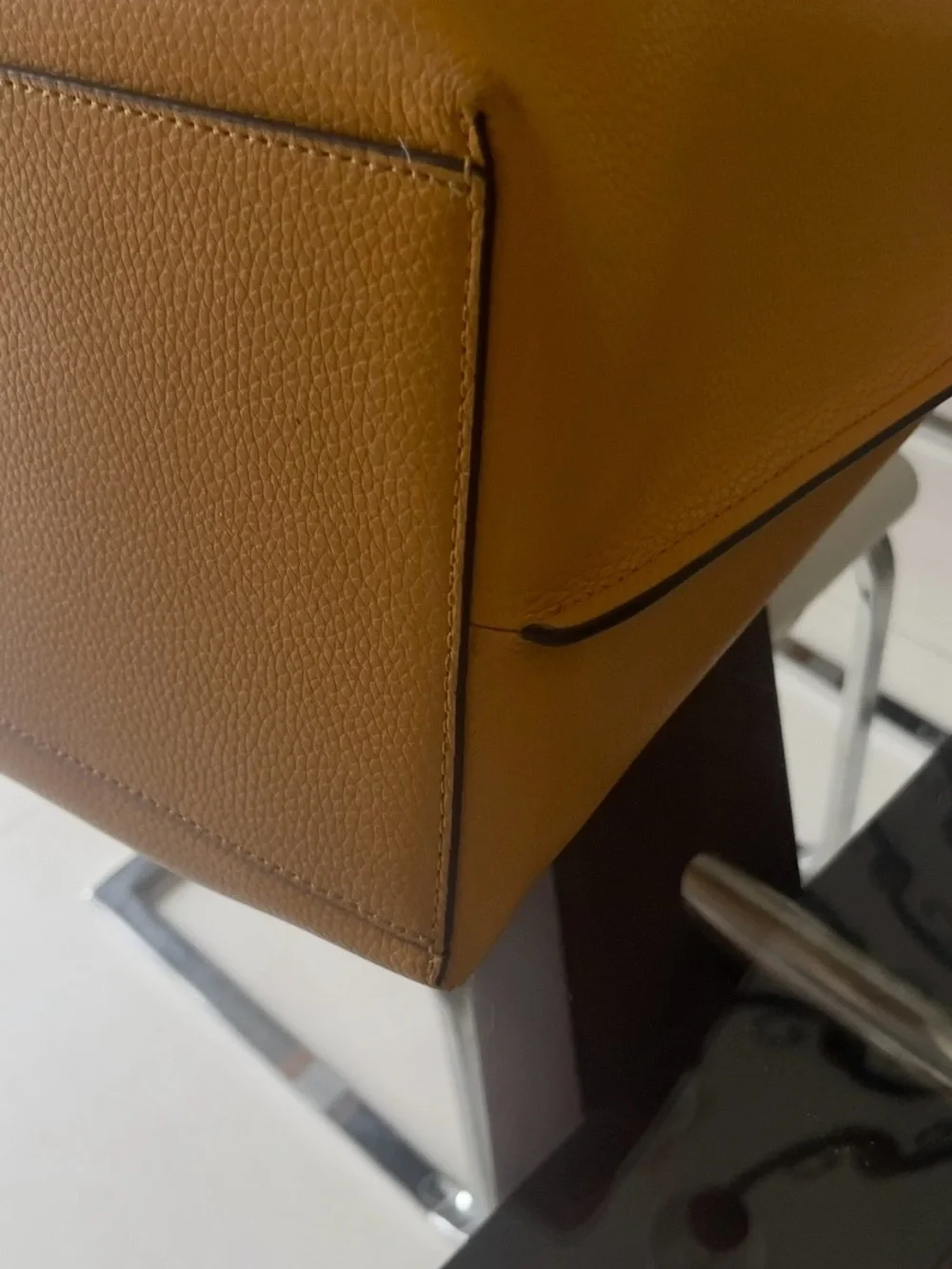 Michael Kors Camel Yellow Leather Belt-Detail Tote